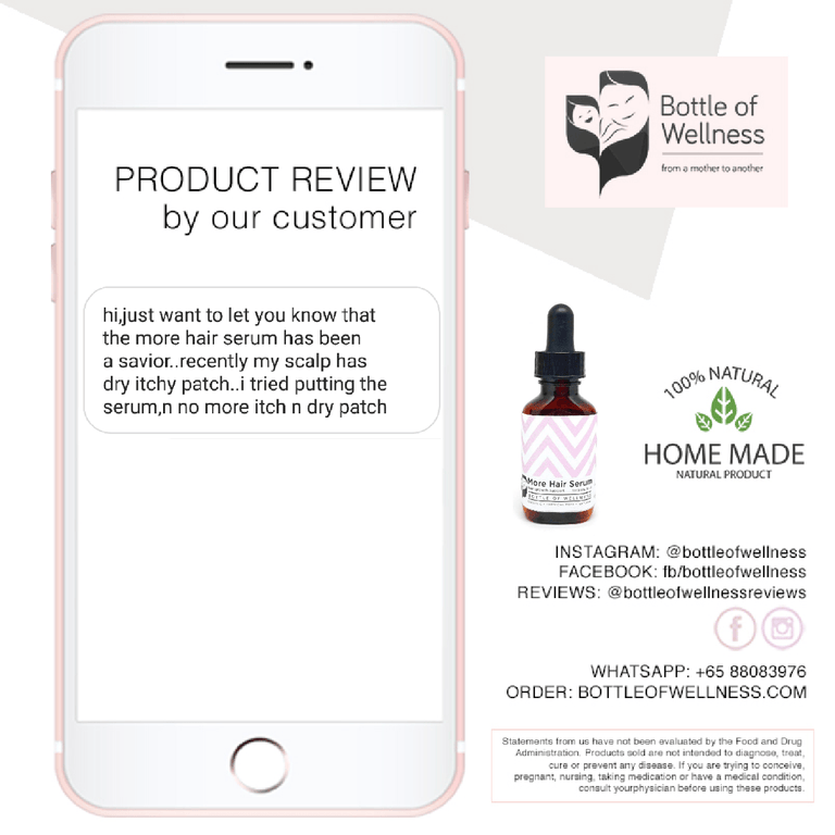 More Hair Serum (30ml) - Bottle of Wellness | HOMEMADE & NATURAL WELLNESS IN A BOTTLE. NO NASTIES!