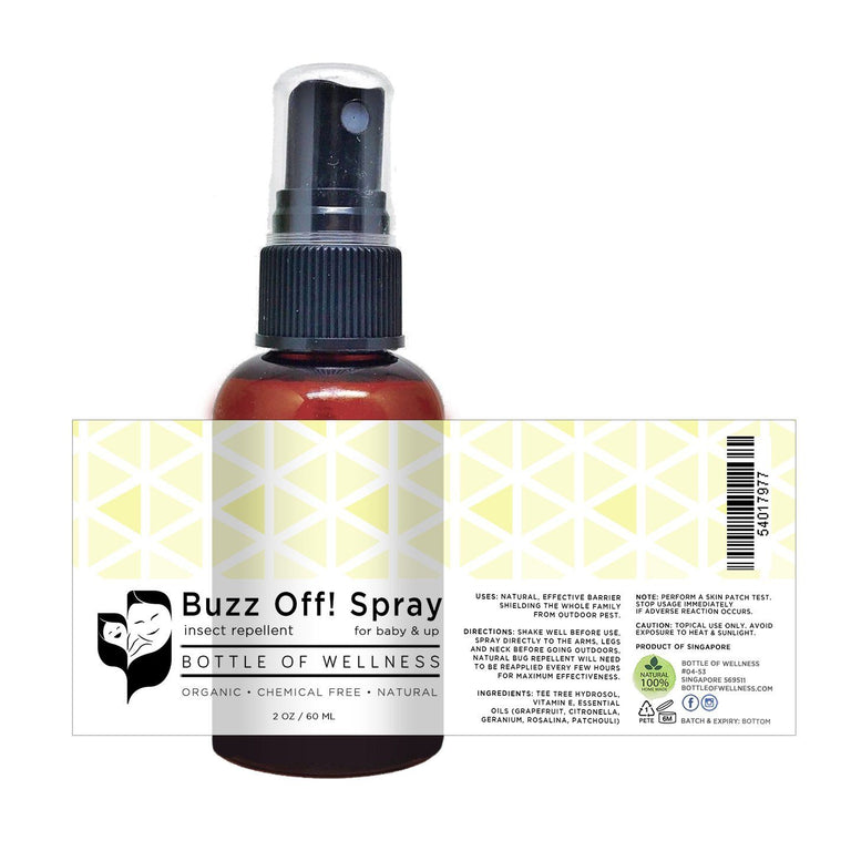 Buzz Off! Spray (60ml) - Bottle of Wellness | HOMEMADE & NATURAL WELLNESS IN A BOTTLE. NO NASTIES!