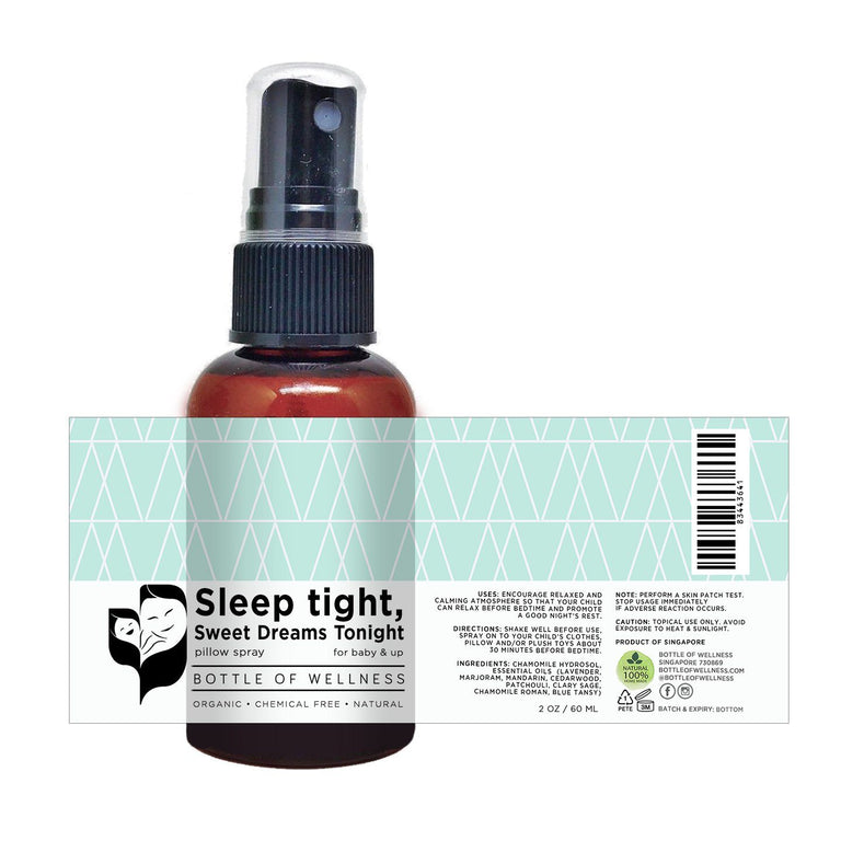 Sleep Tight, Sweet Dreams Tonight Spray (60ml) - Bottle of Wellness | HOMEMADE & NATURAL WELLNESS IN A BOTTLE. NO NASTIES!