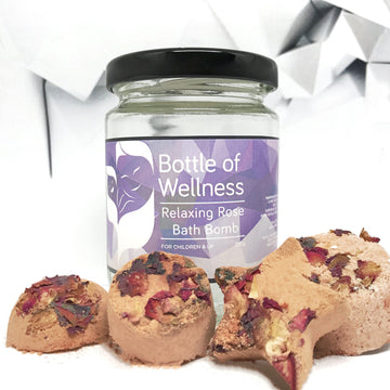 DISCONTINUED: Relaxing Rose Bath Bombs - Bottle of Wellness | HOMEMADE & NATURAL WELLNESS IN A BOTTLE. NO NASTIES!