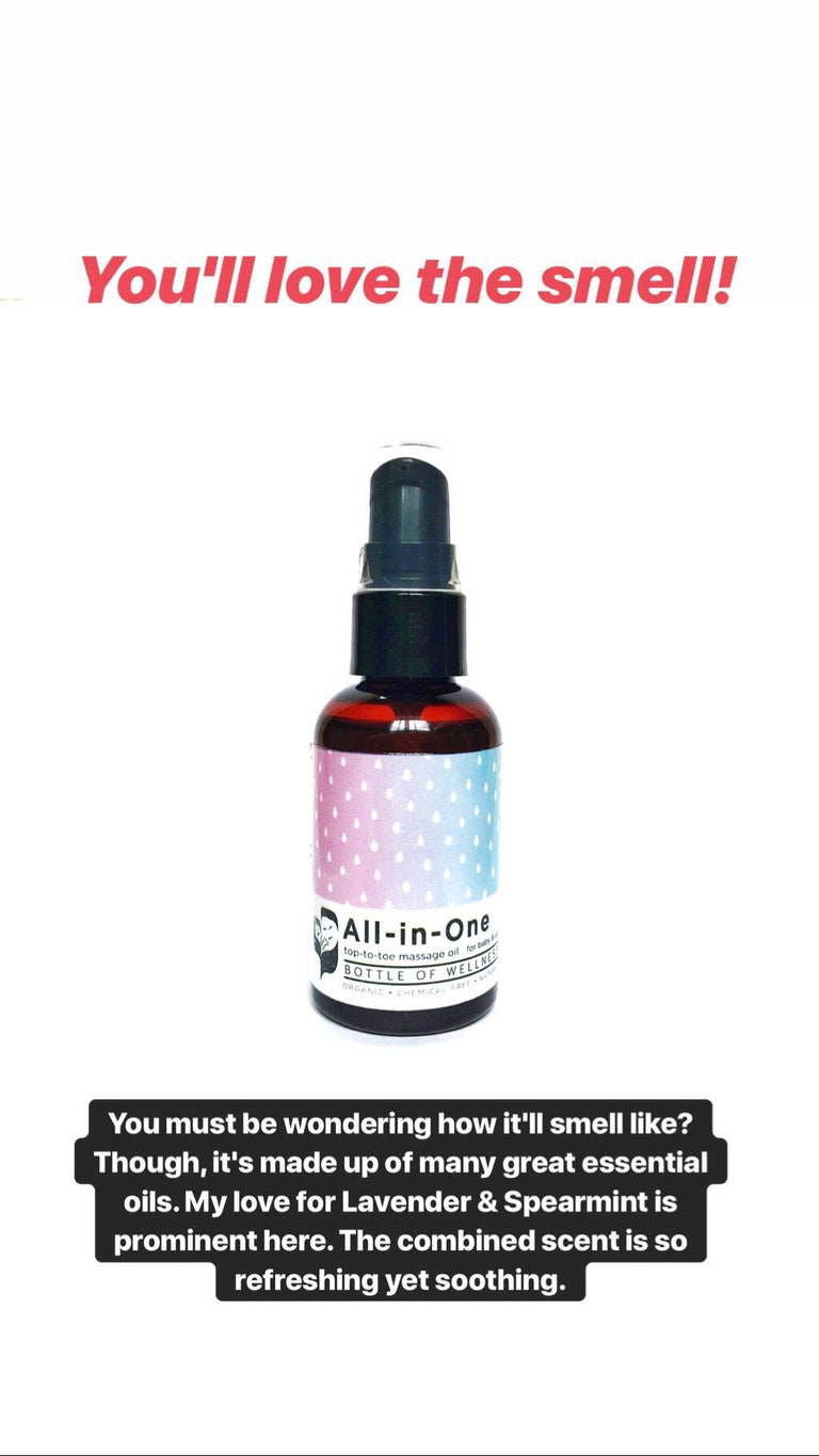 All-in-One Top-to-toe Massage Oil (60ml) - Bottle of Wellness | HOMEMADE & NATURAL WELLNESS IN A BOTTLE. NO NASTIES!
